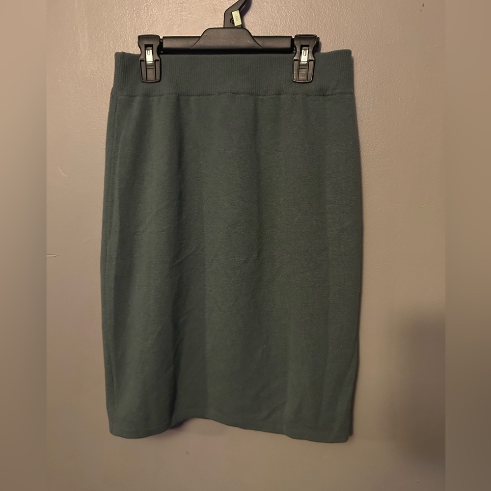 United Colors of Benetton Skirt - muted green wool/angora blend fully lined